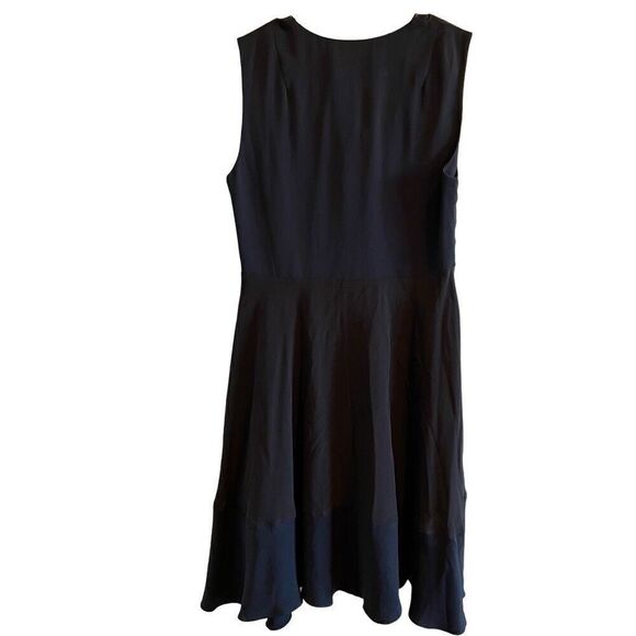 AllSaints Womens Lake Dress 6 Midi Length Tailored Fit Flare Color Block - Picture 2 of 7